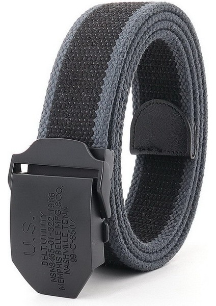 Erkek Metal Slayt Toka Bel Kemerleri Nefes Kanvas Ordu Askeri Moda Unisex Kot Aksesuarları Kadın Eğlence Kayışı (Yurt Dışından)