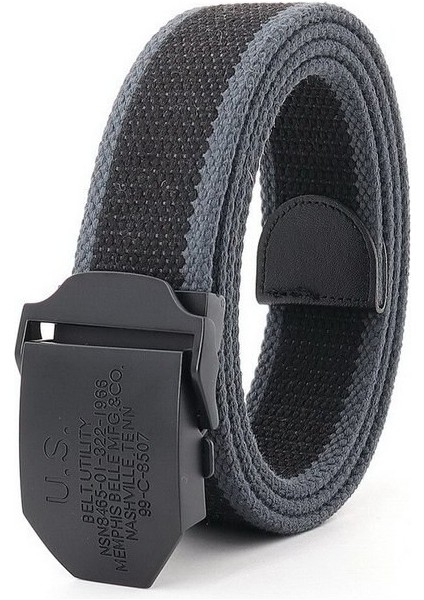 Erkek Metal Slayt Toka Bel Kemerleri Nefes Kanvas Ordu Askeri Moda Unisex Kot Aksesuarları Kadın Eğlence Kayışı (Yurt Dışından)