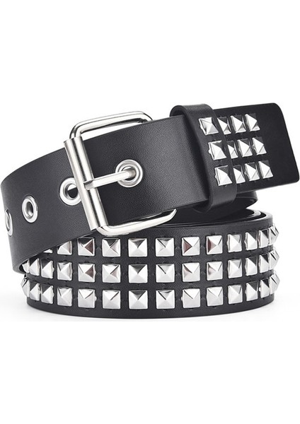 Kadın Kemer Punk Donanım Kot Kemer Kare Boncuk Perçin Kemer Siyah Harajuku Kemer Kuşgözü Pin Toka Erkekler Metal Dekorasyon (Yurt Dışından) modelleri