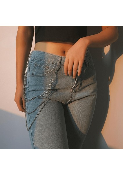 Kadın Punk Pantolon Zincir Kemer Kadın Hip Hop Püskül Pantolon Gümüş Altın Zincir Pantolon Kadın Serin Metal Zincirler Kot Üzerinde ND237 (Yurt Dışından) modelleri
