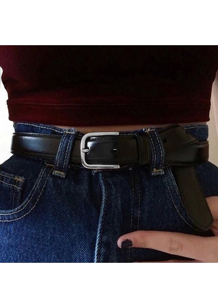 Moda Kadın Antika Siyah Kemer Metal Toka Kot Kadın Suni Deri Kemer (Yurt Dışından) fiyatları