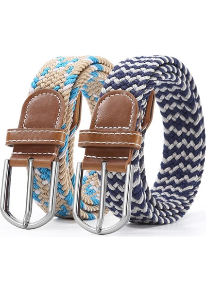 Erkekler Elastik Streç Bel Kemeri Siyah Kanvas Streç Örgülü Elastik Dokuma Kemer Erkekler Için Sıcak Metal Streç Kemer (Yurt Dışından)