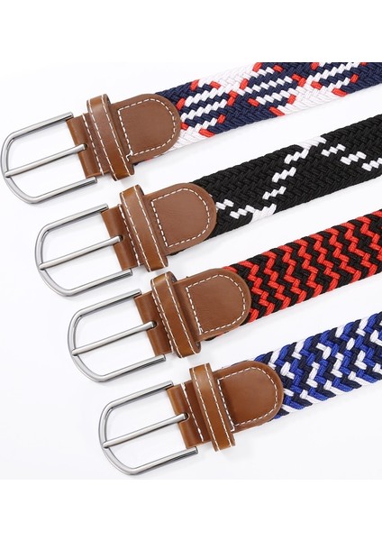 Erkekler Elastik Streç Bel Kemeri Siyah Kanvas Streç Örgülü Elastik Dokuma Kemer Erkekler Için Sıcak Metal Streç Kemer (Yurt Dışından) fırsatları