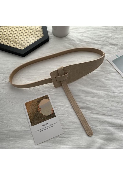 Kadınlar Için Tasarımcı Kemerler Kaliteli Düğüm Yumuşak Pu Deri Uzun Kuşak Geniş Ceket Ceinture Femme Elbise Kemer Cintos (Yurt Dışından)