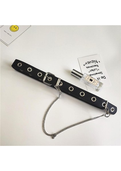 Moda Gotik Suni Deri Kemer Bayan Gümüş Pin Metal Zincir Yüzük Bel Kayışı Punk Dans Kemerleri (Yurt Dışından) modelleri