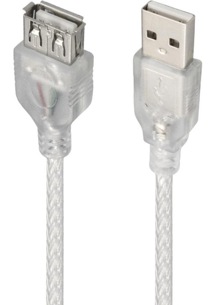 1.5 Metre 2.0V Şeffaf USB Uzatma Kablosu