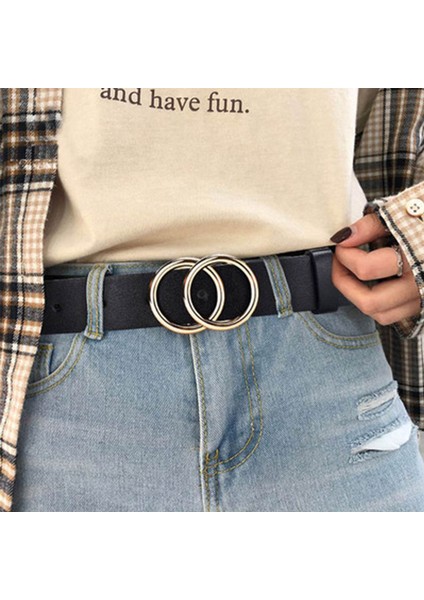 Çeşitli Durumlar Için Çift Yuvarlak Tokalı Kadın Eğlence Kemeri (Yurt Dışından) modelleri