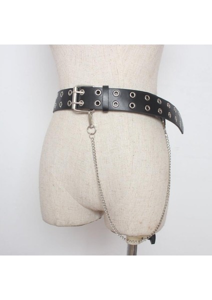 Yeni Zincir Küçük Çanta Kemerleri Kadınlar Için Jean Punk Gümüş Pin Toka Askı Kemer Omuzdan Askili Çanta Telefon Kılıfı Bel Çantaları Içi Boş Perçin Kız (Yurt Dışından) fiyatları