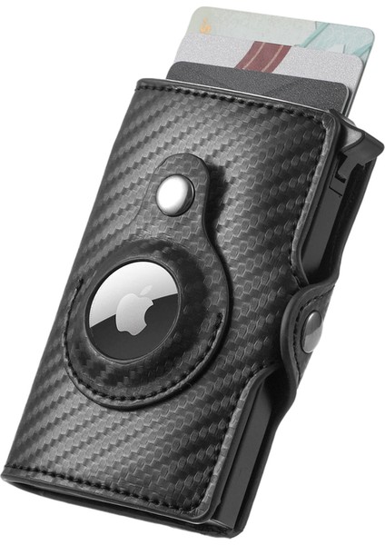 Yeni Tasarım Apple Hava Etiketi Kımlık Kredi Kartı Tutucu Erkekler Karbon Fiber Cüzdan Rfid Ince Hava Etiketi Slayt Cüzdan Kartvizit Sahibi (Yurt Dışından) fiyatları