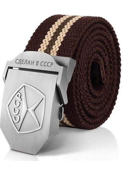 Supsindy Menampwomen Kanvas Kemerler 3D Cccp Sovyet Hafıza Mark Askeri Taktik Vatansever Askerler Erkek Kayış Kot Kemer (Yurt Dışından)