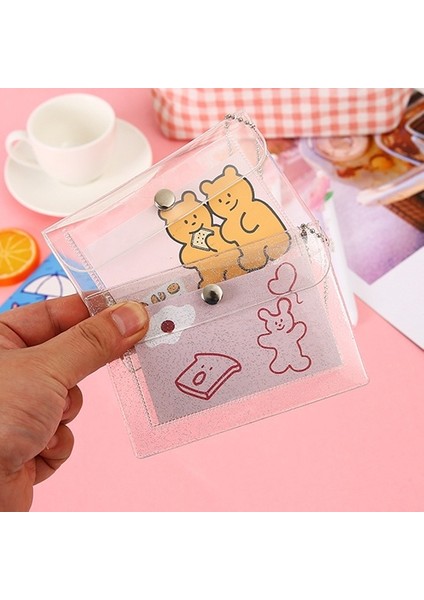 [SUPER21]-PVC Şeffaf Çanta/kadın Küçük Toka Cüzdan/japon Tarzı Parlayan Kart Tutucu Organizatör/taşınabilir Kartpostal Kılıfı (Yurt Dışından) fiyatları