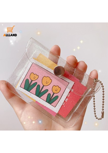 [SUPER21]-PVC Şeffaf Çanta/kadın Küçük Toka Cüzdan/japon Tarzı Parlayan Kart Tutucu Organizatör/taşınabilir Kartpostal Kılıfı (Yurt Dışından) fırsatları
