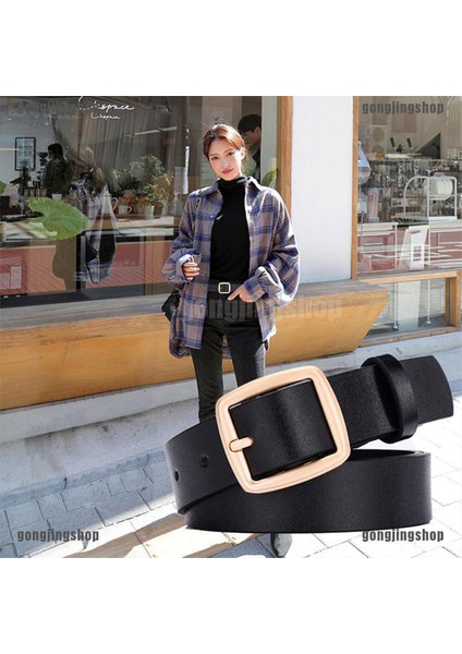 [rongcai] Gongjng1 Yeni Sıcak Moda Kadın Erkek Kemerler Deri Metal Pin Toka Bel Kemeri Kemer (Yurt Dışından)