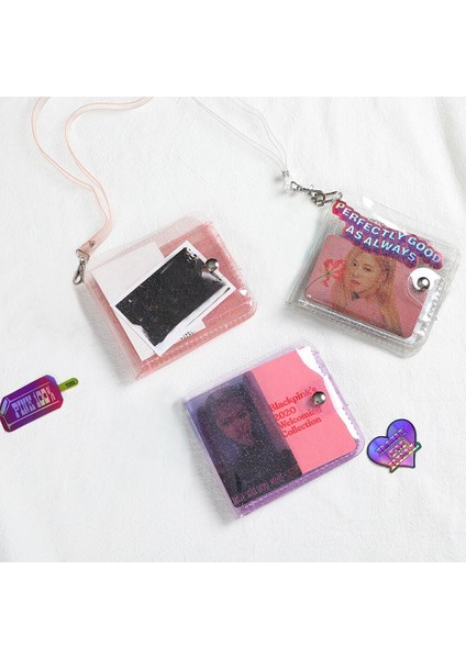 Şeffaf Moda Bozuk Para Cüzdanı Kadın Pvc Temizle Kısa Çanta Glitter Cüzdan Bayanlar Jöle Çanta Kart Vaka Tutucu (Yurt Dışından) fiyatları