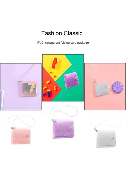 Şeffaf Moda Bozuk Para Cüzdanı Kadın Pvc Temizle Kısa Çanta Glitter Cüzdan Bayanlar Jöle Çanta Kart Vaka Tutucu (Yurt Dışından) indirimleri