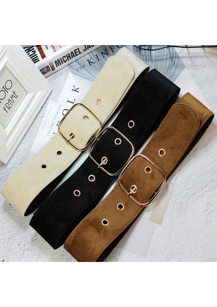 Retro Kadife Kadın Geniş Kemer Kot Elbise Moda Kare Tokalı Kemer Düz Renk Basit Kadın Dekorasyon Kemer Cinto Feminino (Yurt Dışından) fiyatları
