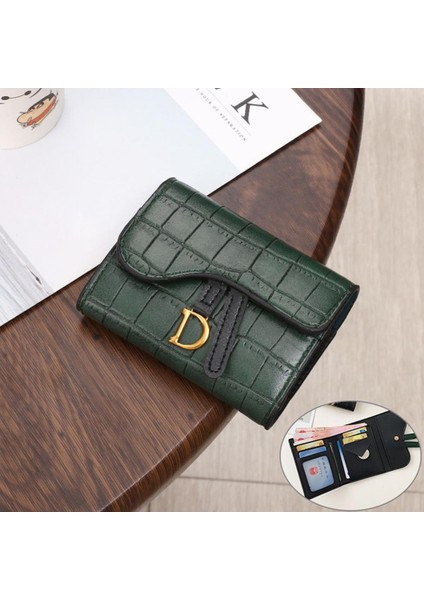 [happytree] Layrussı Lüks Bayan Cüzdan Kadın Kısa 2022 Yeni Timsah Desen Kabartmalı D-Şekilli Toka Bozuk Para Cüzdanı Üç Katlı Kart Sahibinin (Yurt Dışından)