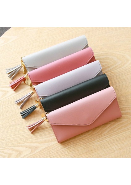 Yeni Marka Deri Kadın Cüzdan Kaliteli Tasarım Çile Düz Renk Kart Çanta Uzun Kadın Çanta 5 Renk Bayan Cüzdan Billetera (Yurt Dışından) fiyatları