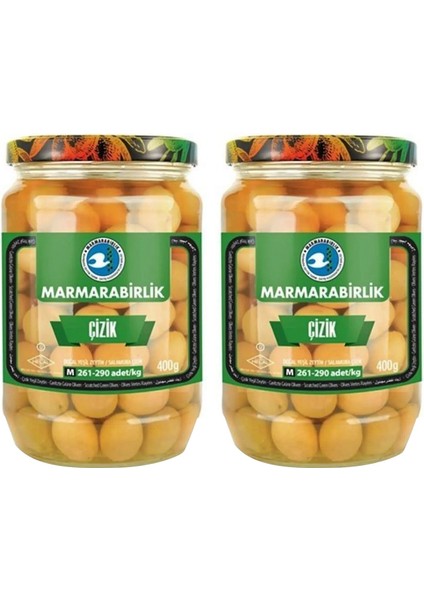 Çizik Zeytin 400 gr Cam x 2 Adet