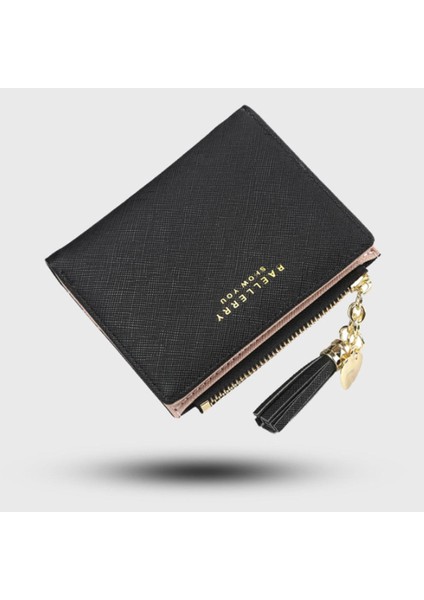 Baellerry Yeni Bayan Cüzdan Kısa Fermuar Çapraz Desen Çanta Yaratıcı Püskül Cüzdan Kore Versiyonu (Yurt Dışından)