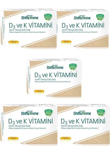 5 Adet D3 ve K2 Vitamini 1300 Mg Softjel