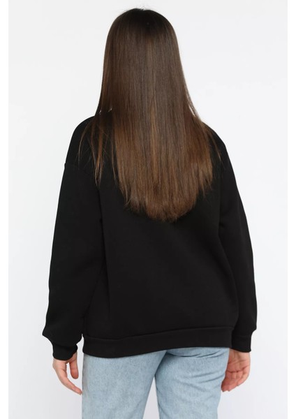 Kadın Bisiklet Yaka Üç İplik Şardonlu Sweatshirt P-00014198 modelleri