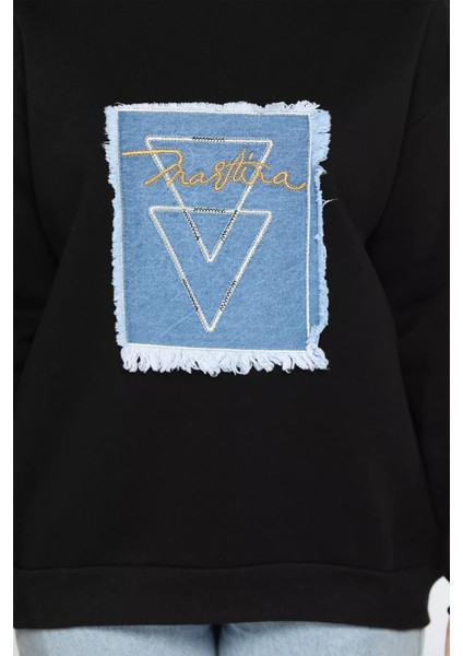 Kadın Bisiklet Yaka Üç İplik Şardonlu Sweatshirt P-00014198 fırsatları