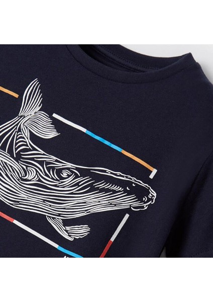 Lacivert Erkek Çocuk Balina Desenli T-Shirt fiyatları