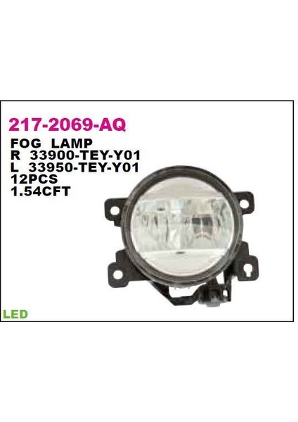 DEPO-217-2069L-AQ - Sıs Lambası Sol Honda Cıvıc 17> Ledlı