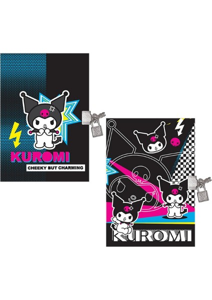 Kuromi 4 Lü Set Hatıra +Resim+Çizgili Stickerli +Not Defteri