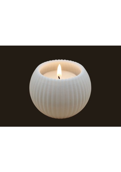 Ribbed Tasarım Dekoratif Mumluk – 3D Baskı, Şık ve Minimalist Tealight Mumluk