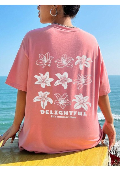 Kadın Peace And Love Baskılı Oversize T-Shirt fiyatları