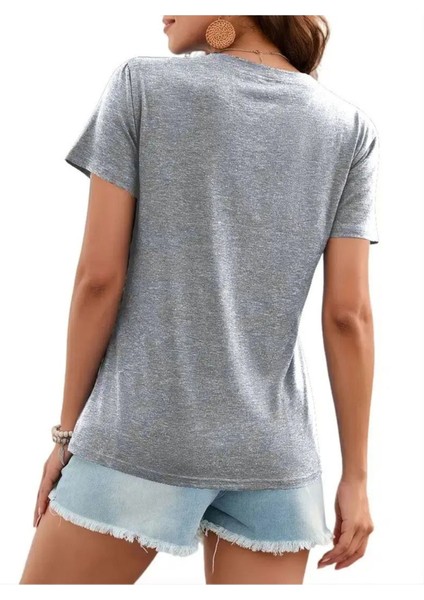 Kadın Oversize Salas V Yaka T-Shirt Salaş fiyatları