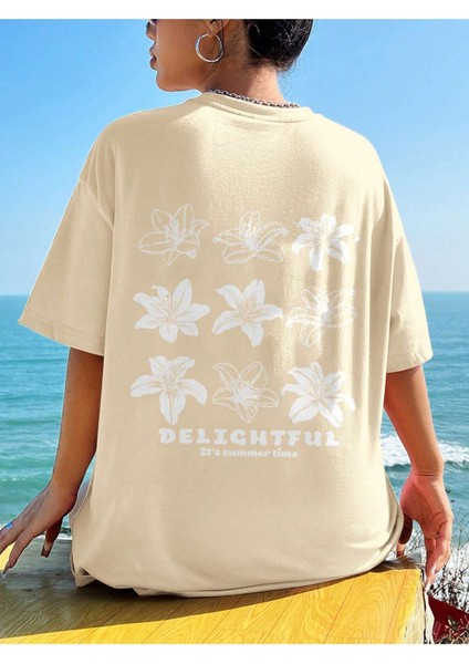 Kadın Peace And Love Baskılı Oversize T-Shirt fiyatları
