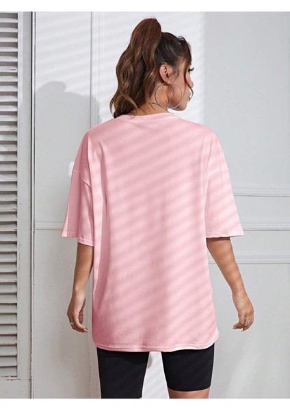 Cepte Flamingo Baskılı Kadın Oversize Salas T-Shirt Boyfriend fiyatları