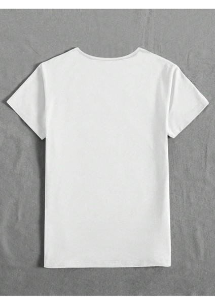 Kadın Baskılı Kadın Oversize V Yaka T-Shirt Salaş modelleri