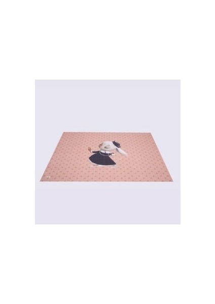 %100 Organik Pamuk Çocuk Oyun Matı - Puantiyeli Tavşan Temalı - Pembe - 120 x 150 cm indirimleri