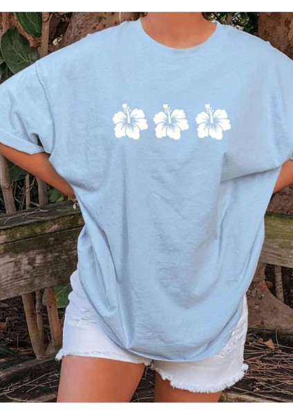 Kadın Peace And Love Baskılı Oversize T-Shirt
