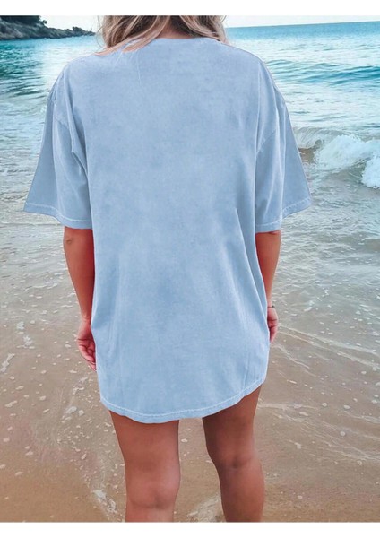 Kadın Peace And Love Baskılı Oversize T-Shirt fiyatları