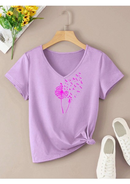 Kadın Oversize Salas V Yaka T-Shirt Salaş