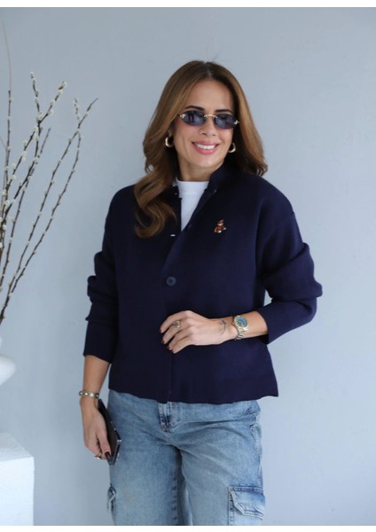 Lacivert Teddy Detay Hırka modelleri