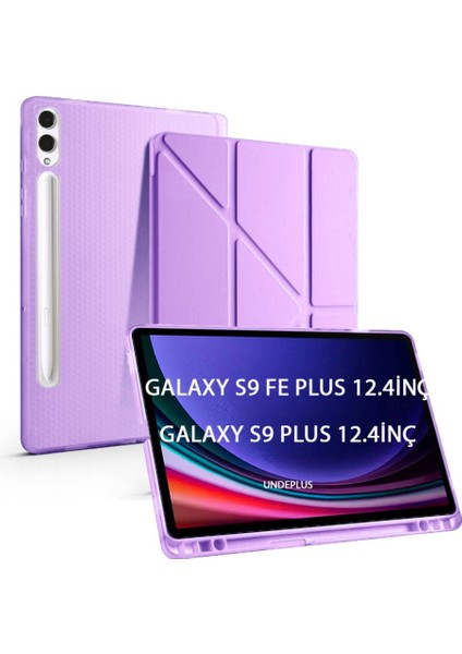 Samsung Galaxy Tab S9 Fe PLUS/S10 Plus Kılıf Kalem Bölmeli Trifolding Case X610 X616 X820 X826 X828