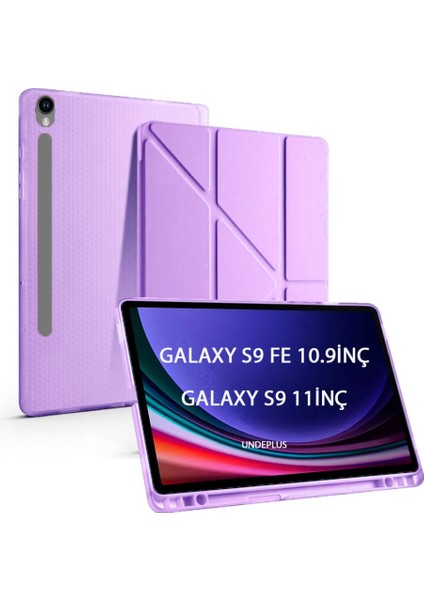 Samsung Galaxy Tab S10 Lite FE/S10/S9 FE/S9 Kılıf Kalem Bölmeli Trifolding Case(12.4inç Değildir)