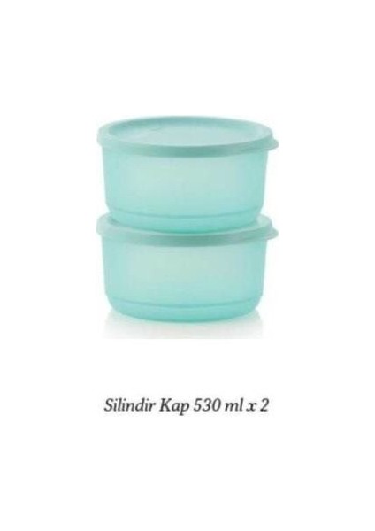 Silindir Kap 530 ml Açık Mavi 2'li