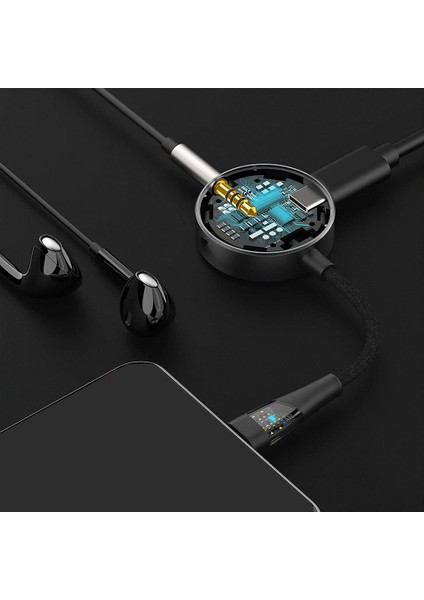 USB C - 3,5mm Kulaklık ve Şarj Adaptörü, 2'si 1 Arada Hub USB Tip C - Aux/mikrofon ve Pd 3.0 60W Hızlı Şarj Ayırıcı (Yurt Dışından)