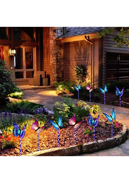 Silhouette Açık Bahçe Güneş Işığı, 3 Adet Güneş Işığı Çok Renkli LED Kelebek Işık, Mor LED Işık ile Fiber Optik Kelebek Dekorasyon Işığı (Yurt Dışından) modelleri