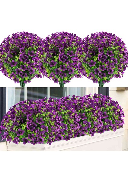Silhouette 6 Paketler Uv Dalı Sahte Bitkiler Açık Sahte Plastik Çiçekler Bahçe Pencere Kutusu Sundurma Ev Mor (Yurt Dışından) fiyatları