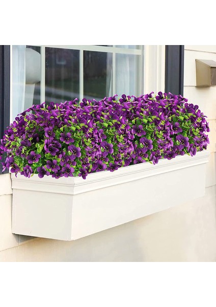 Silhouette 6 Paketler Uv Dalı Sahte Bitkiler Açık Sahte Plastik Çiçekler Bahçe Pencere Kutusu Sundurma Ev Mor (Yurt Dışından) fırsatları