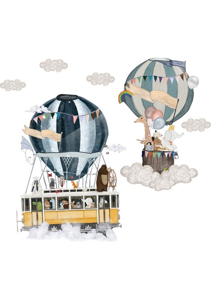 Silhouette Hava Balonu Sevimli Duvar Sticker Çocuk Odaları Dekor Duvar Çıkartmaları Ev Dekorasyon Çocuk Yatak Odası Çıkartmalar Duvar Resimleri Duvar Kağıdı (Yurt Dışından)