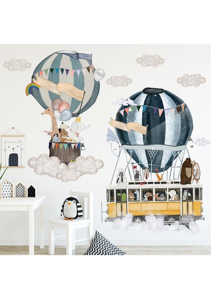 Silhouette Hava Balonu Sevimli Duvar Sticker Çocuk Odaları Dekor Duvar Çıkartmaları Ev Dekorasyon Çocuk Yatak Odası Çıkartmalar Duvar Resimleri Duvar Kağıdı (Yurt Dışından) fırsatları